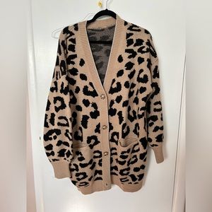 Leopard Cardigan with Silver detail